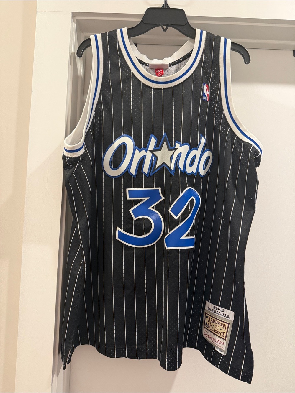 Mitchell & Ness Orlando Black Pinstripe #32 Jersey